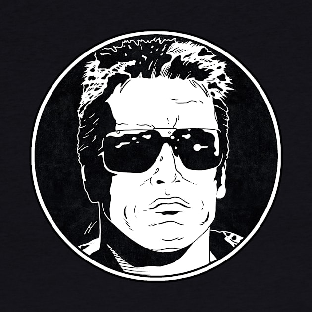 THE TERMINATOR (Circle Black and White) by Famous Weirdos